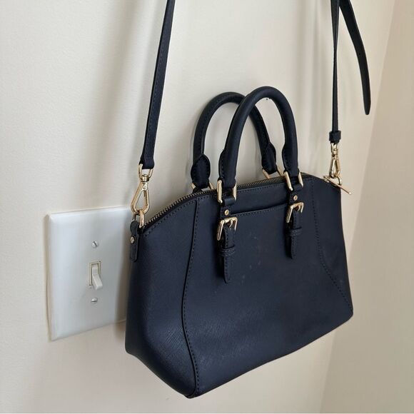 MK Michael Kors Blue and Gold Medium purse with crossbody straps and handles - Picture 8 of 16